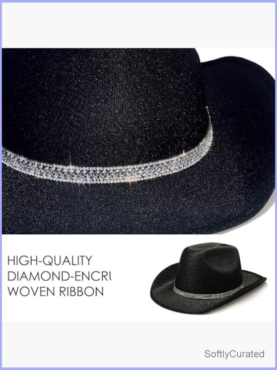 Glitter Faux Felt Cowboy Hat Set with Sunglasses and Bandana main image 7